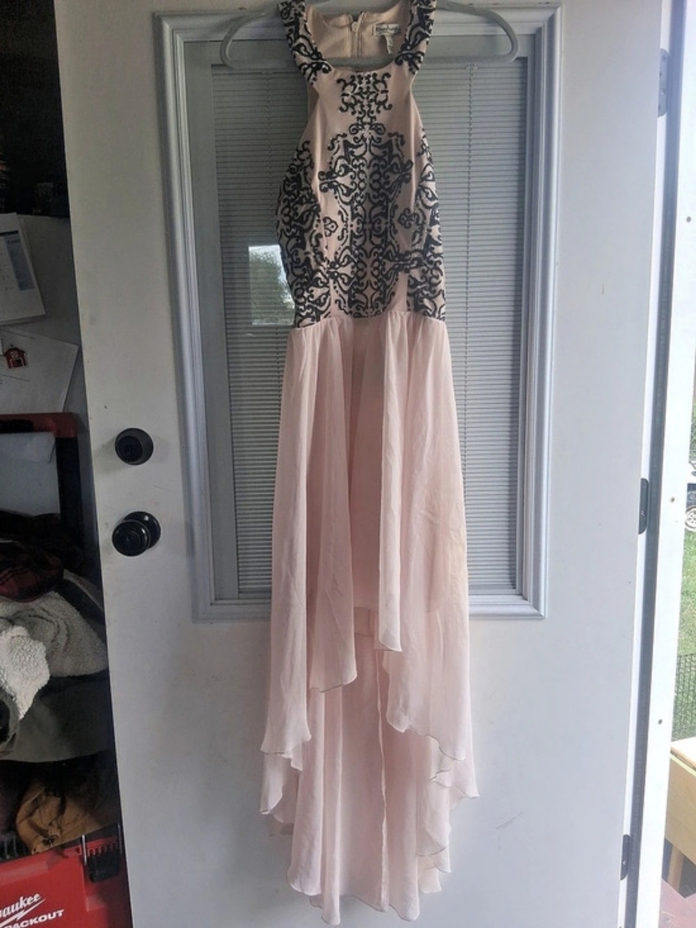 Xtraordinary Embellished Maxi Dress in Pink & Black Size 13